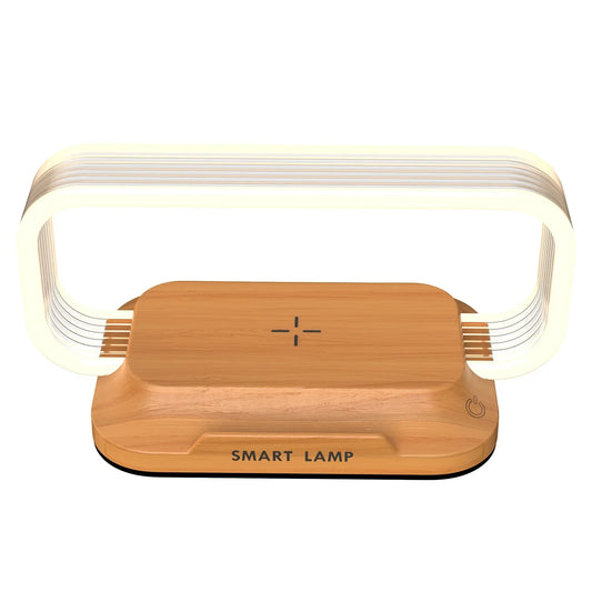 Wireless charging bedside light with smartphone charging